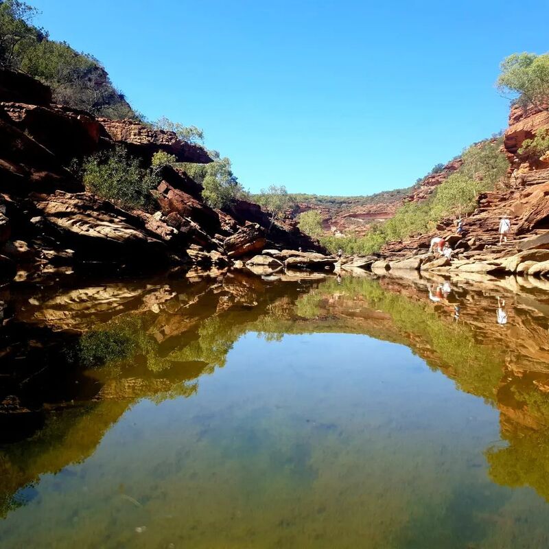 Red Earth Safaris travellers exploring Kalbarri National Park gorges, Western Australia